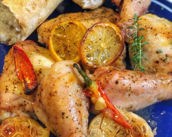 Roasted Chicken with Garlic, Lemon and Chilies