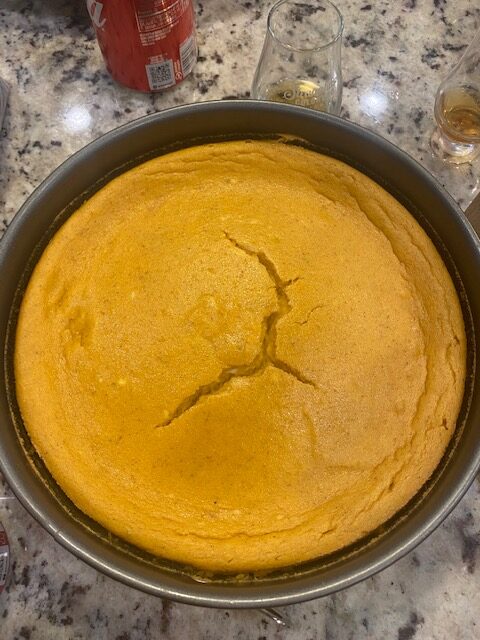 Pumpkin cheesecake without the topping. 