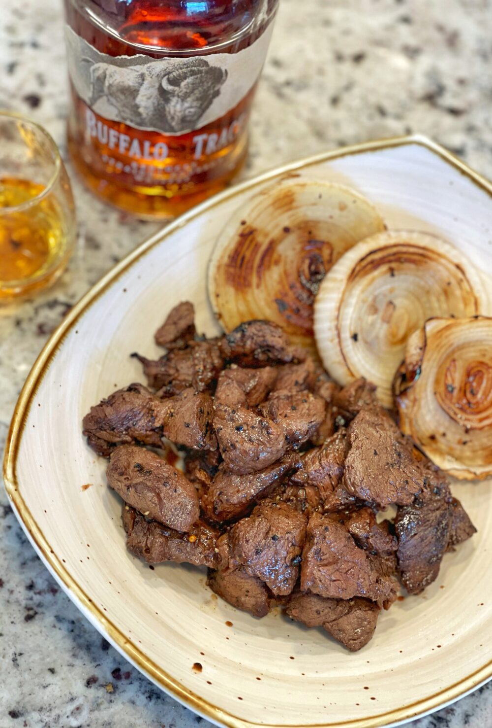 finished bourbon steak tips