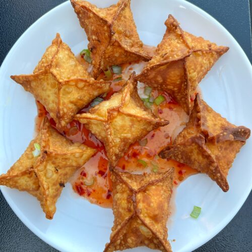 Finished Smoked Crab Cheese Wontons