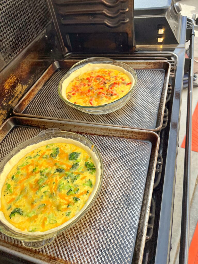 Quiches on the grill for brunch