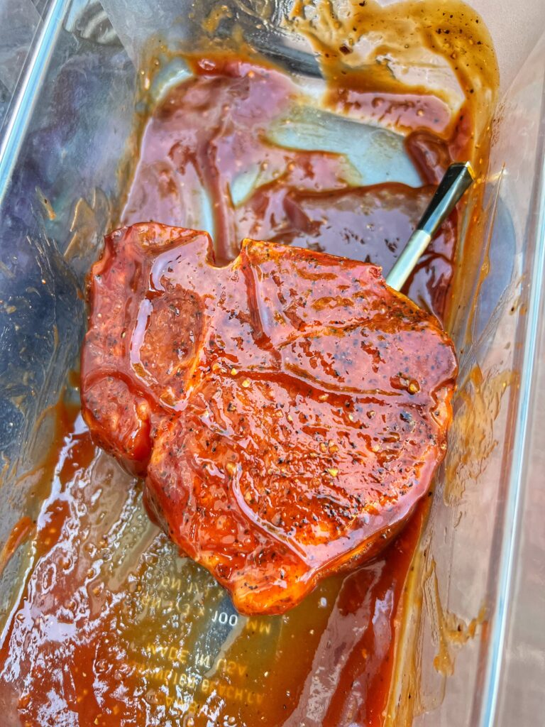 Pork chop in honey garlic sauce