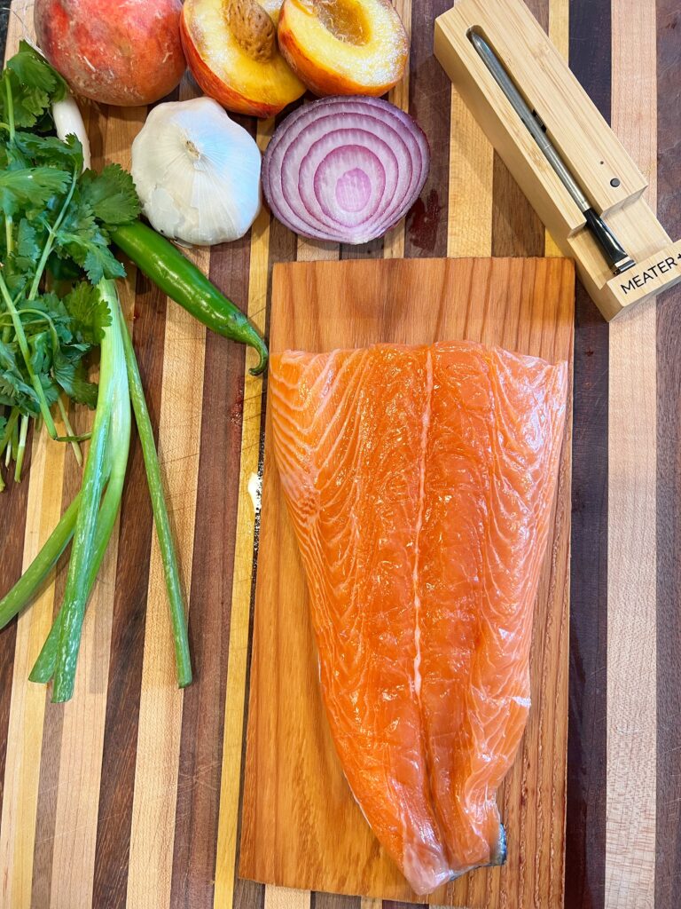 Salmon and salsa ingredients
