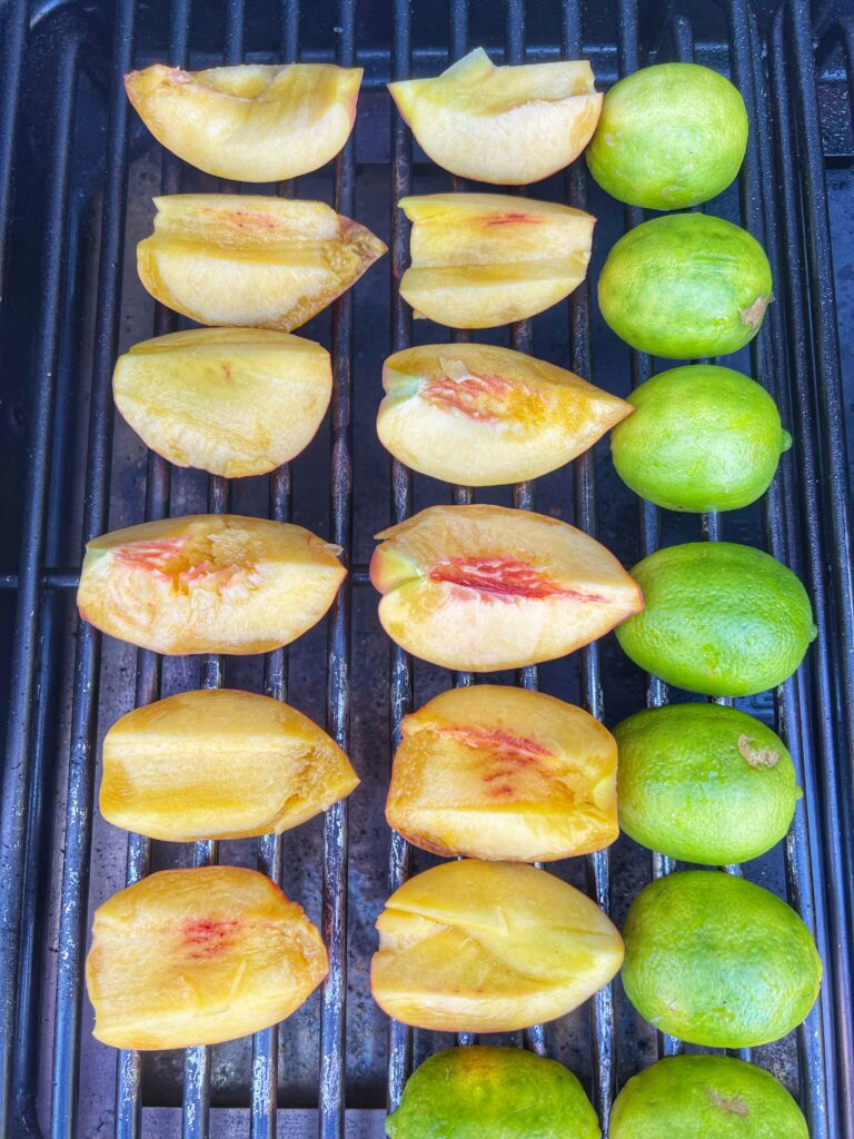Peaches and limes on the Traeger
