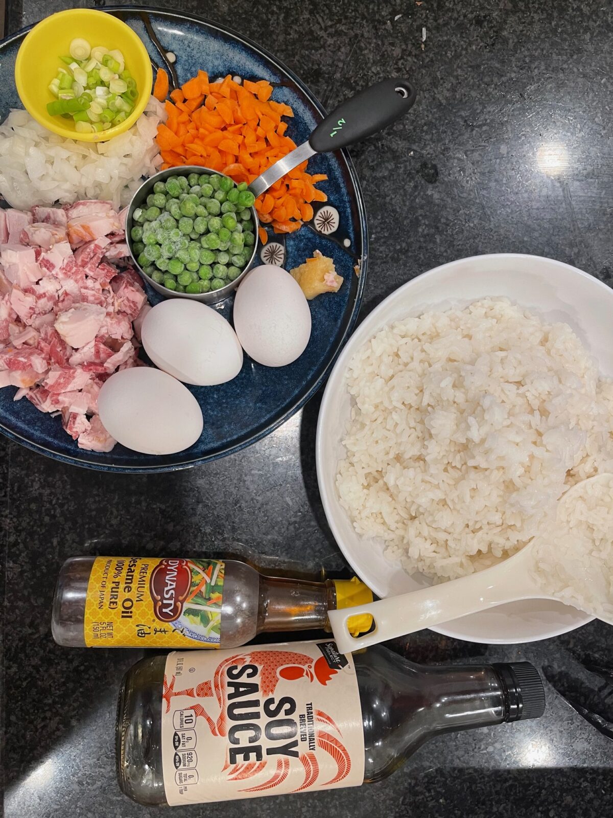 Bacon fried rice ingredients