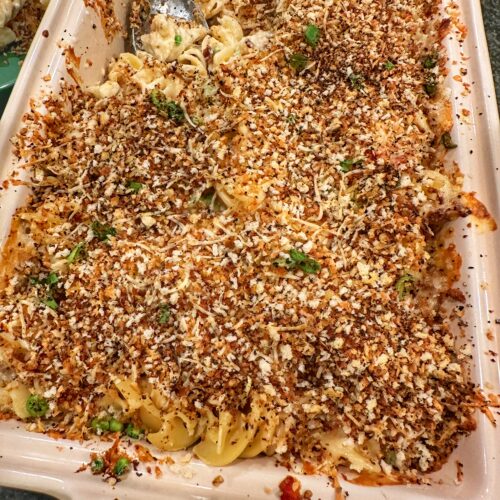 Loaded baked mac and cheese